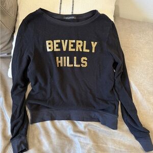 Wildfox Black Sweatshirt with Gold Lettering